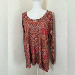 Soft Surroundings Paisley‎ Design Pullover Sweater  sz Xl